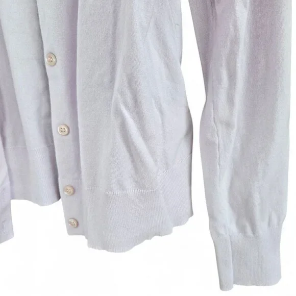 J. Crew Womens Light Purple Button-Up Cardigan Sweater Size M Cotton Crew Neck - Picture 5 of 9